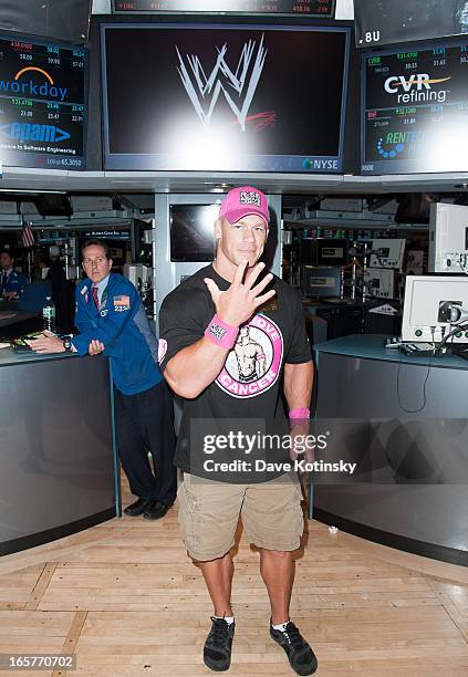 John Cena rings the NYSE Closing Bell at New York Stock Exchange on April 5, 2013 in New York City.