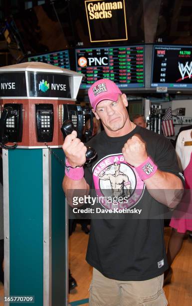 John Cena rings the NYSE Closing Bell at New York Stock Exchange on April 5, 2013 in New York City.