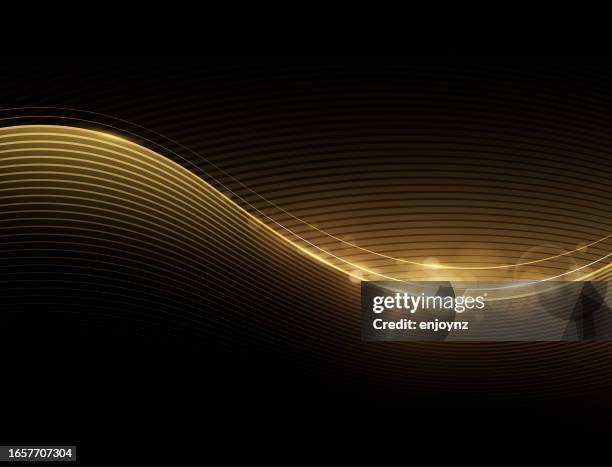 elegant black and gold christmas flowing wave design - wedding invite background stock illustrations