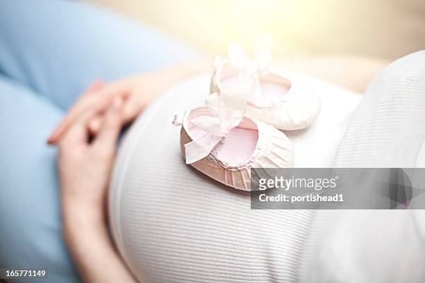pregnant woman - its a girl stock pictures, royalty-free photos & images