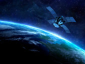 satellite and earth