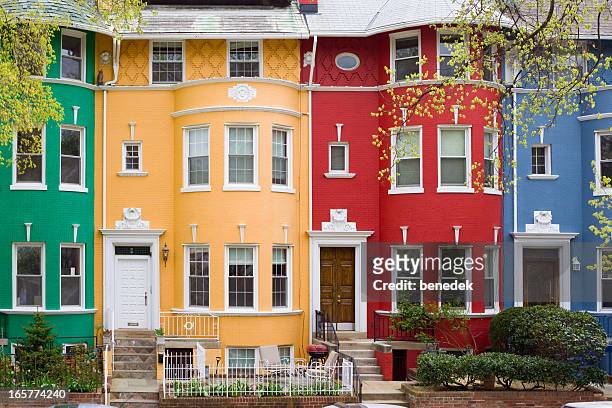 washington dc, usa - blue house red door stock pictures, royalty-free photos & images