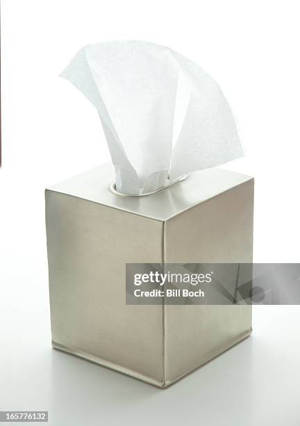 tissue box with tissues on white - box of tissues stock pictures, royalty-free photos & images