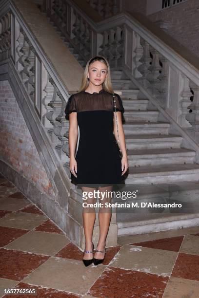 Sydney Sweeney attends Miu Miu Women's Tales Dinner during the 80th Venice International Film Festival at Fondazione Prada on September 03, 2023 in...
