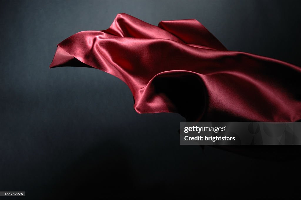 Flying red satin