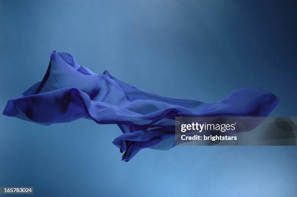 flying blue silk - satin bildbanksfoton och bilder