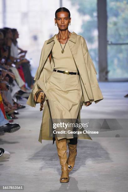 Liya Kebede on the runway at the 3.1 Philip Lim Spring 2024 Ready To Wear Runway Show during New York Fashion Week on September 10, 2023 in New York,...