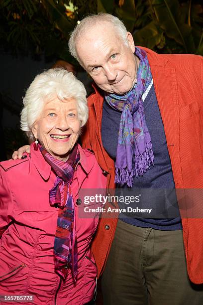 Charlotte Rae and Lawrence Pressman attend the opening night of "Assisted Living" at The Odyssey Theatre on April 5, 2013 in Los Angeles, California.