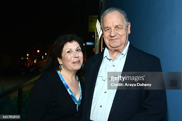 Winnie Holzman and Paul Dooley attend the opening night of "Assisted Living" at The Odyssey Theatre on April 5, 2013 in Los Angeles, California.