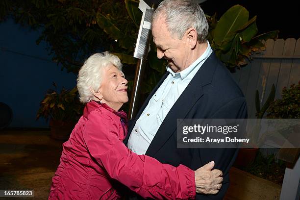 Charlotte Rae and Paul Dooley attend the opening night of "Assisted Living" at The Odyssey Theatre on April 5, 2013 in Los Angeles, California.