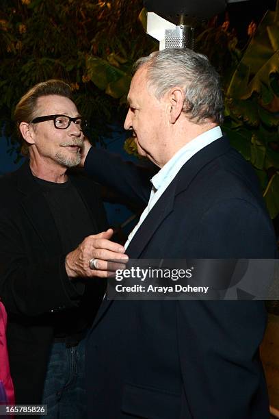 Dennis Christopher and Paul Dooley attend the opening night of "Assisted Living" at The Odyssey Theatre on April 5, 2013 in Los Angeles, California.