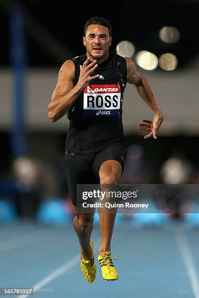 Joshua Ross of Australia runs in the Men's 100 Metres during the 2013 Melbourne Track Classic at Olympic Park on April 6, 2013 in Melbourne,...