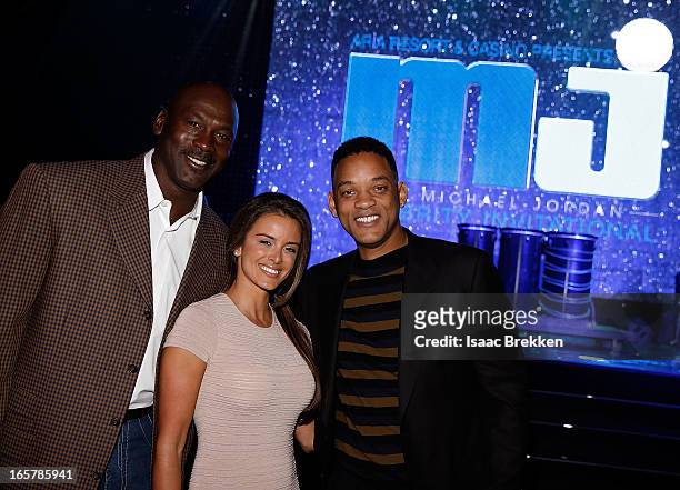 Charlotte Bobcats owner Michael Jordan fiancee Yvette Prieto and actor Will Smith attend the 12th Annual Michael Jordan Celebrity Invitational Gala...