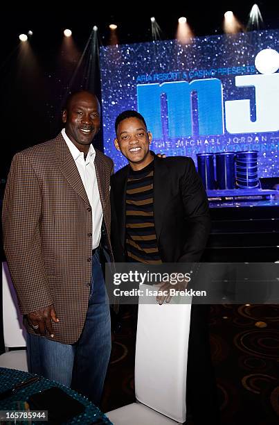 Charlotte Bobcats owner Michael Jordan and actor Will Smith attend the 12th Annual Michael Jordan Celebrity Invitational Gala At ARIA Resort & Casino...