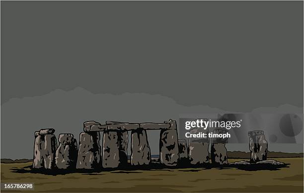 stockillustraties, clipart, cartoons en iconen met stonehenge - prehistorie