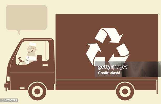 stockillustraties, clipart, cartoons en iconen met delivery truck - verhuiswagen