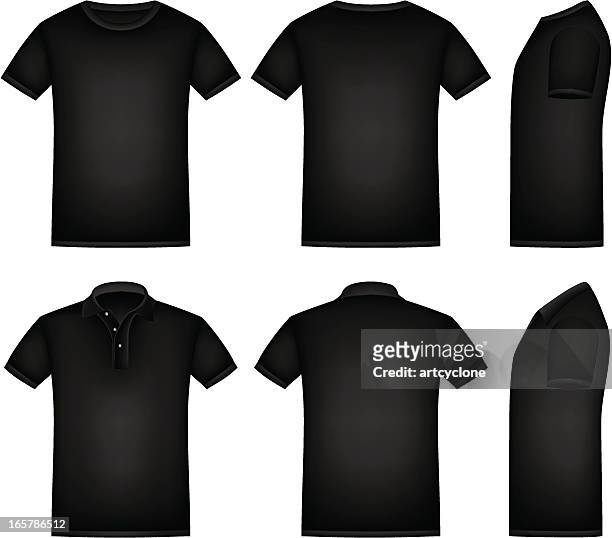 stockillustraties, clipart, cartoons en iconen met black shirt - t shirt