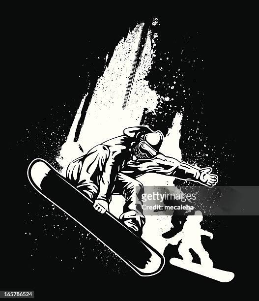 ilustraciones, imágenes clip art, dibujos animados e iconos de stock de diseño de snowboard - snowboard
