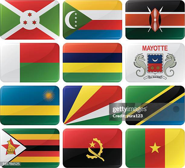 flag menu buttons - seychelles stock illustrations