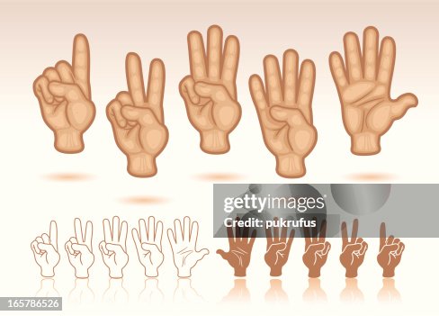 Number Hand Signs High-Res Vector Graphic - Getty Images
