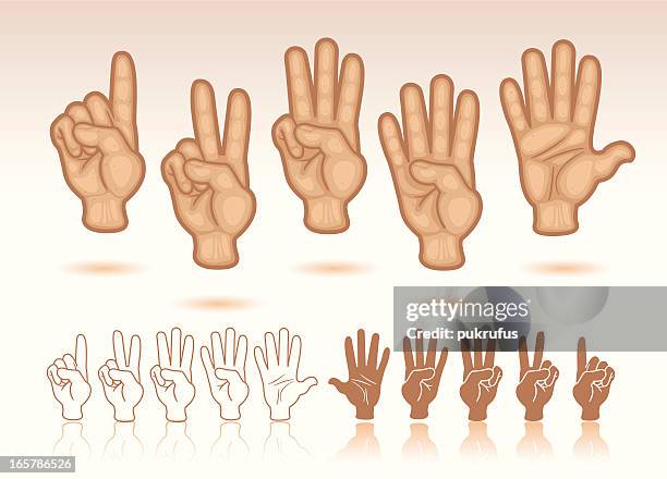 40 Hand Sign Number Hand Signs High-Res Vector Graphic - Getty Images