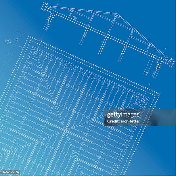 roof structure plan section - cross section building stock illustrations