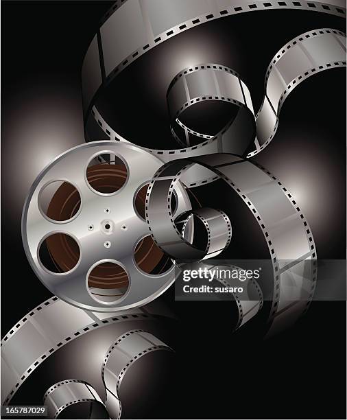 film strip elements - movie reel background stock illustrations