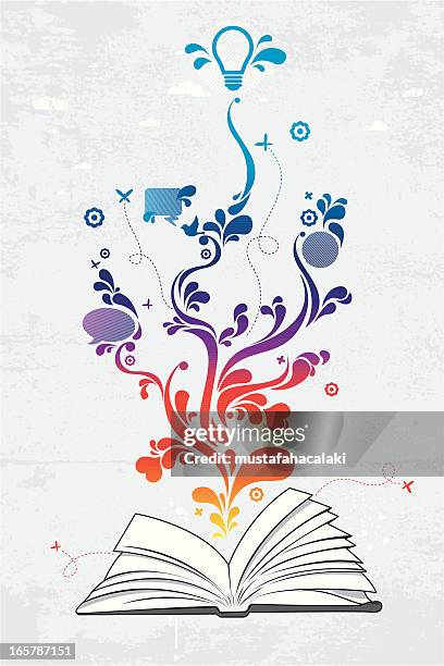 book of ideas - open diary stock illustrations