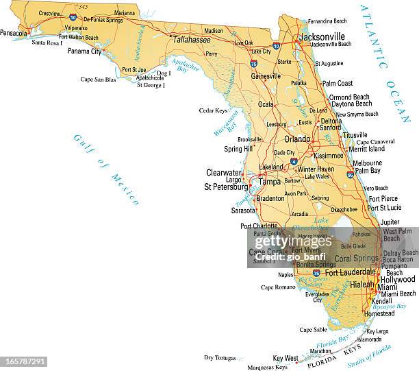 map of florida - florida map stock illustrations