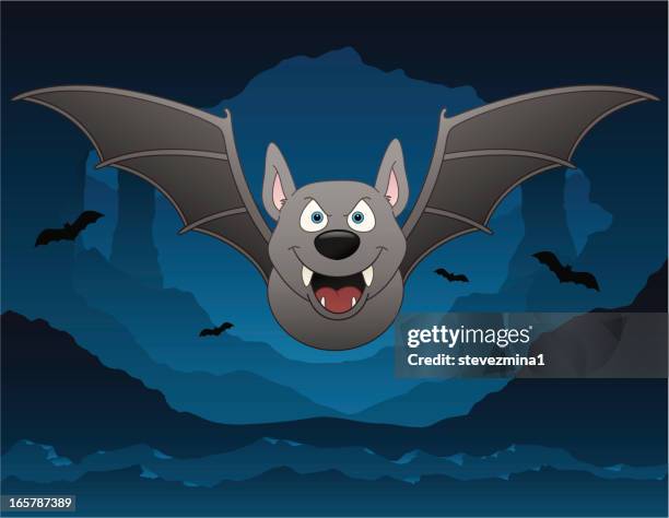 scary bat cave - cave stock illustrations