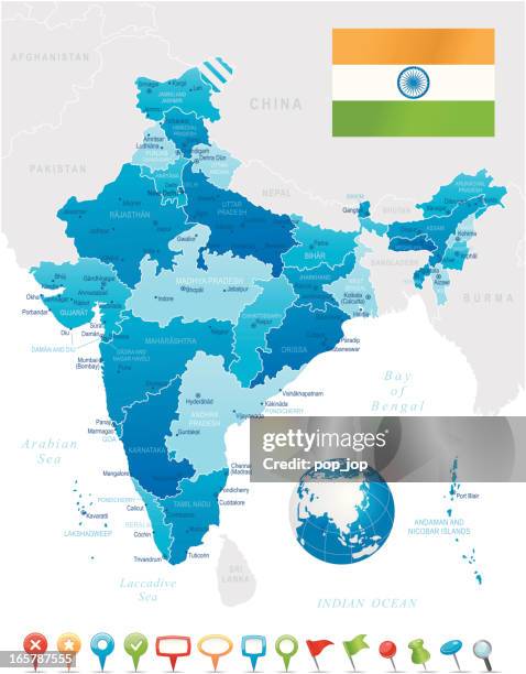 india - highly detailed map - sri lanka stock illustrations