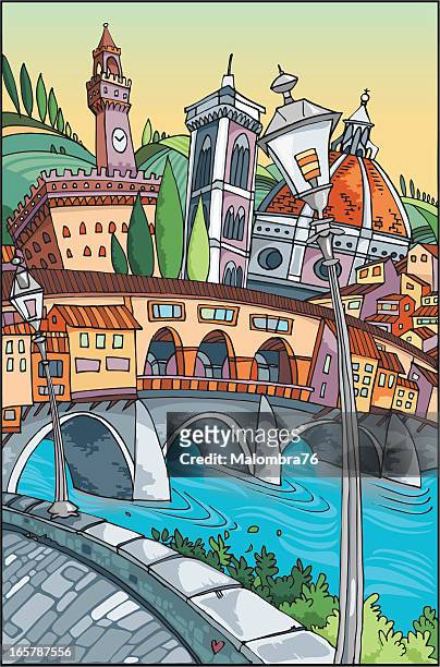 love florence - florence italy stock illustrations