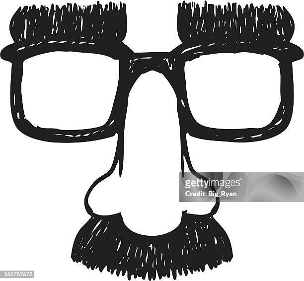 skizze verkleidung gläser - moustache vector stock-grafiken, -clipart, -cartoons und -symbole
