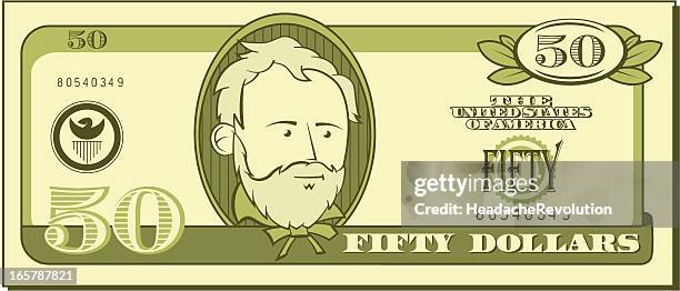 fifty dollar bill - cartoon - 50 dollars stock illustrations