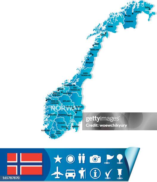 norway map - accurate world map vector stock illustrations