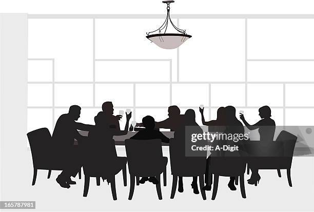 illustrations, cliparts, dessins animés et icônes de familytogether - repas entre amis