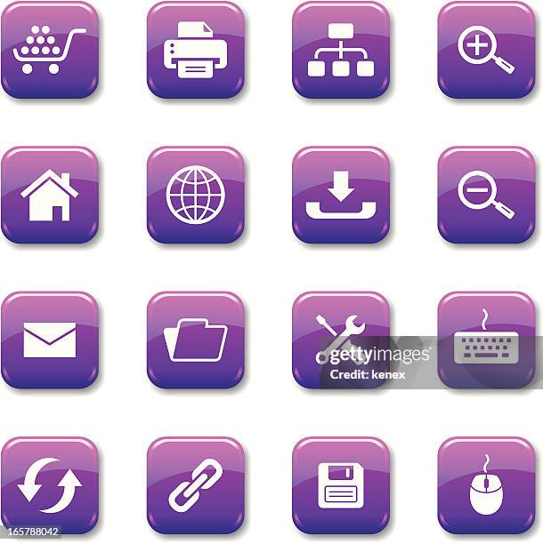 internet icons set - floppy disk stock illustrations