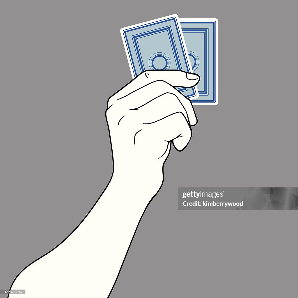 Mão segurando dois cartões