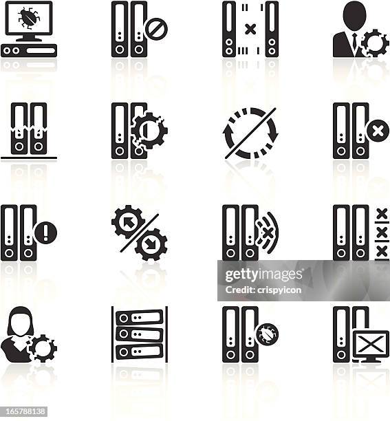 server icons - cracked screen stock illustrations
