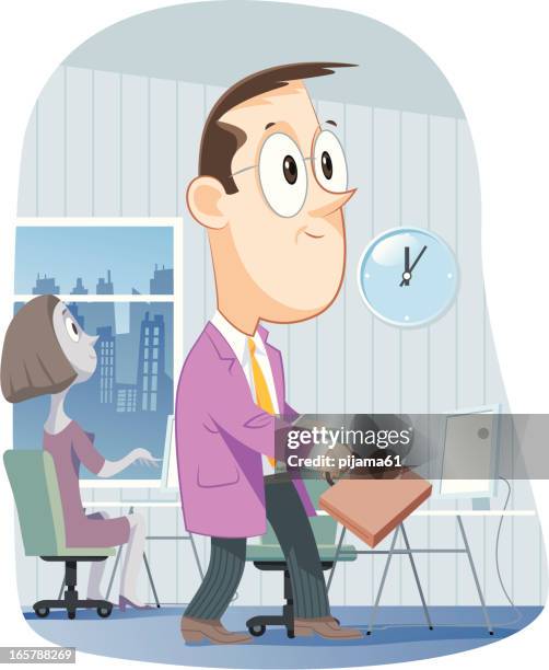 workplace - man computer smiling stock illustrations