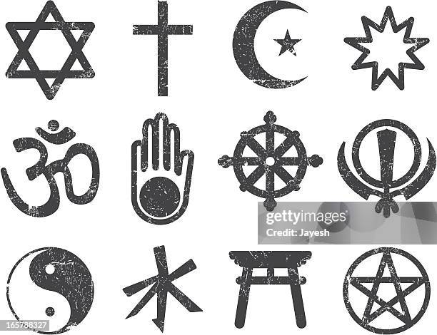 bildbanksillustrationer, clip art samt tecknat material och ikoner med vector textured religion icon set - religion