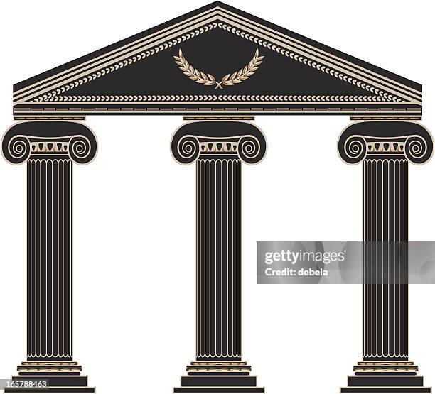 roman columns - greek temple illustration stock illustrations
