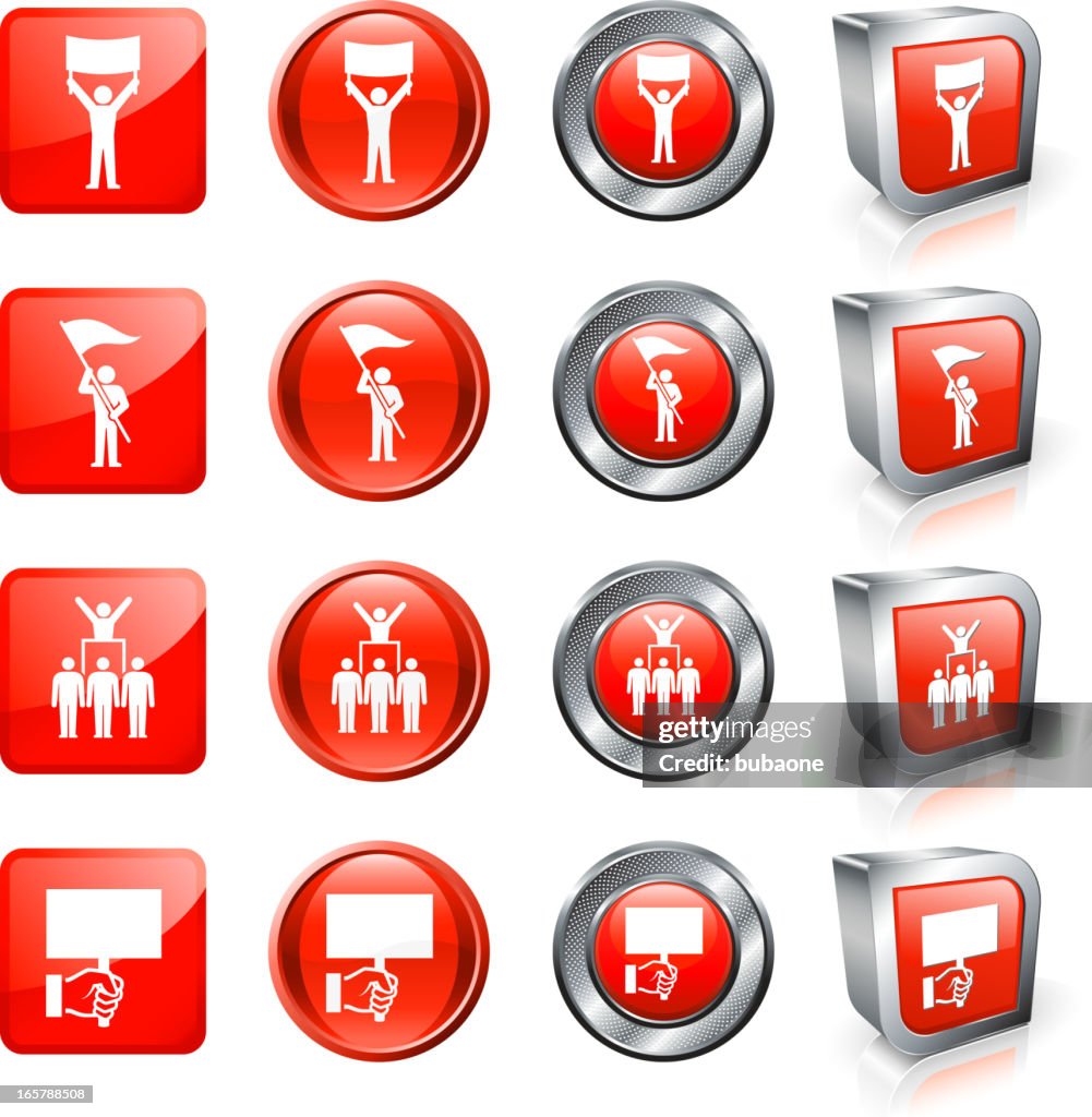 Protest Button Examples Protest And Revolution Royalty Free Vector Button Set High-Res Vector ...