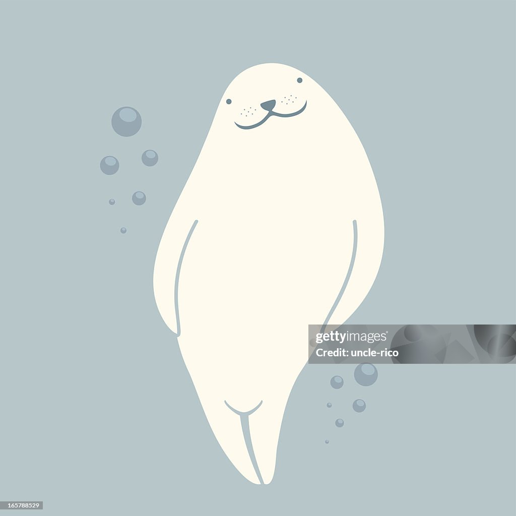 Smiling Harp Seal cartoon character