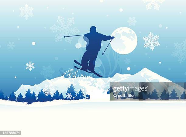 ilustrações, clipart, desenhos animados e ícones de de esqui - ski slope