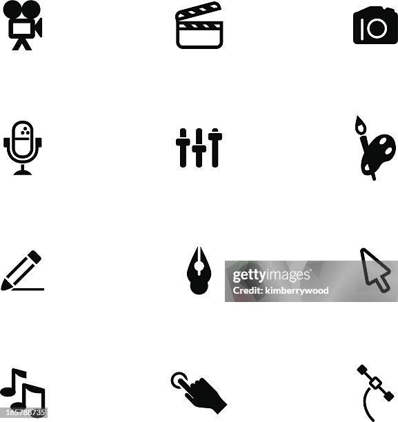 creative art icon set - the artist 2011 film stock illustrations