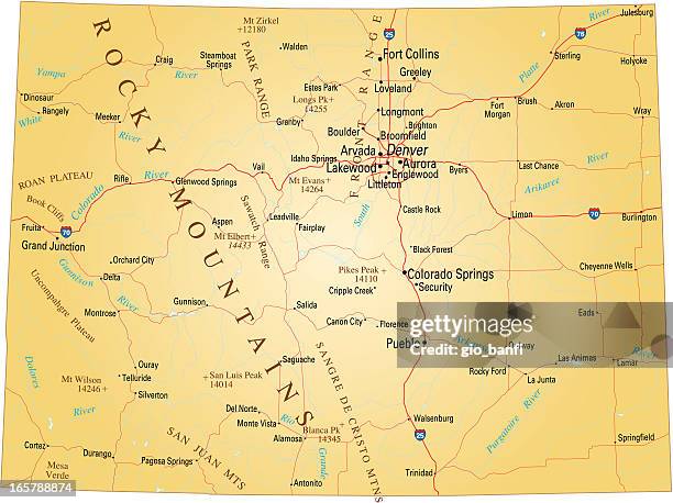 Mapa Rd Coloreado Colorado Road Map Imagens e fotografias de stock - Getty Images