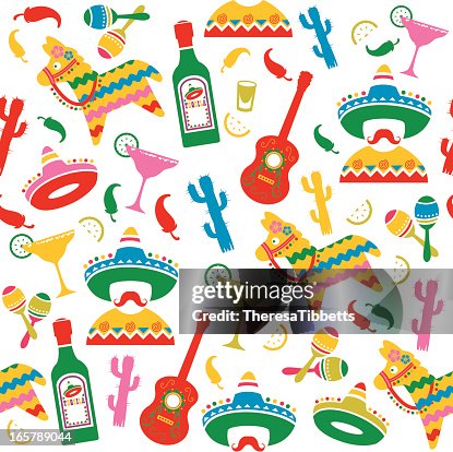 Mexican Party Seamless Pattern Mexican Party Seamless Pattern