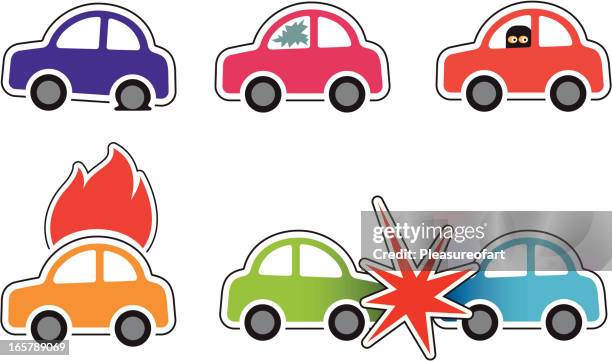 nordirlandkonflikt mit dem auto - reifenpanne stock-grafiken, -clipart, -cartoons und -symbole