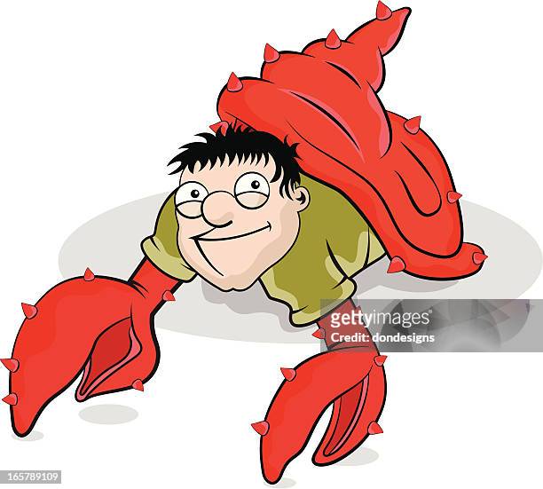 hermit man - hermit crab stock illustrations